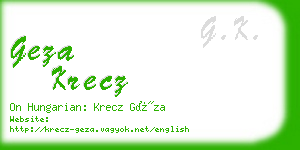 geza krecz business card